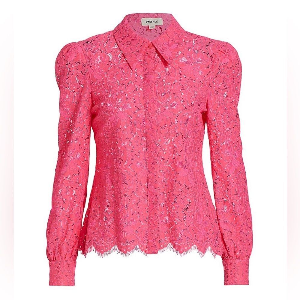 L’Agence Jenica Lace Blouse, Pink, NWT, Size XS - Picture 8 of 14